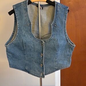 Denim Sleeveless Vest Top